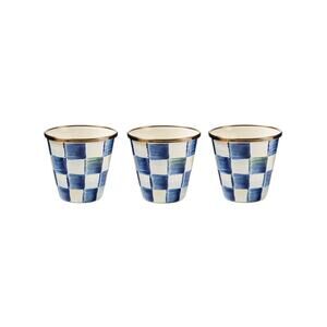 MACKENZIE-CHILDS Herb Pots in Royal Check Set of 3
